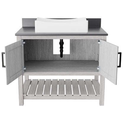 36-inch Bath Vanity with Storm Grey Quartz Counter and Sink - NOBV-36SG-280-1141