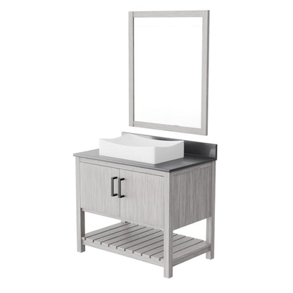 36-inch Bath Vanity with Storm Grey Quartz Counter and Sink - NOBV-36SG-280-1141