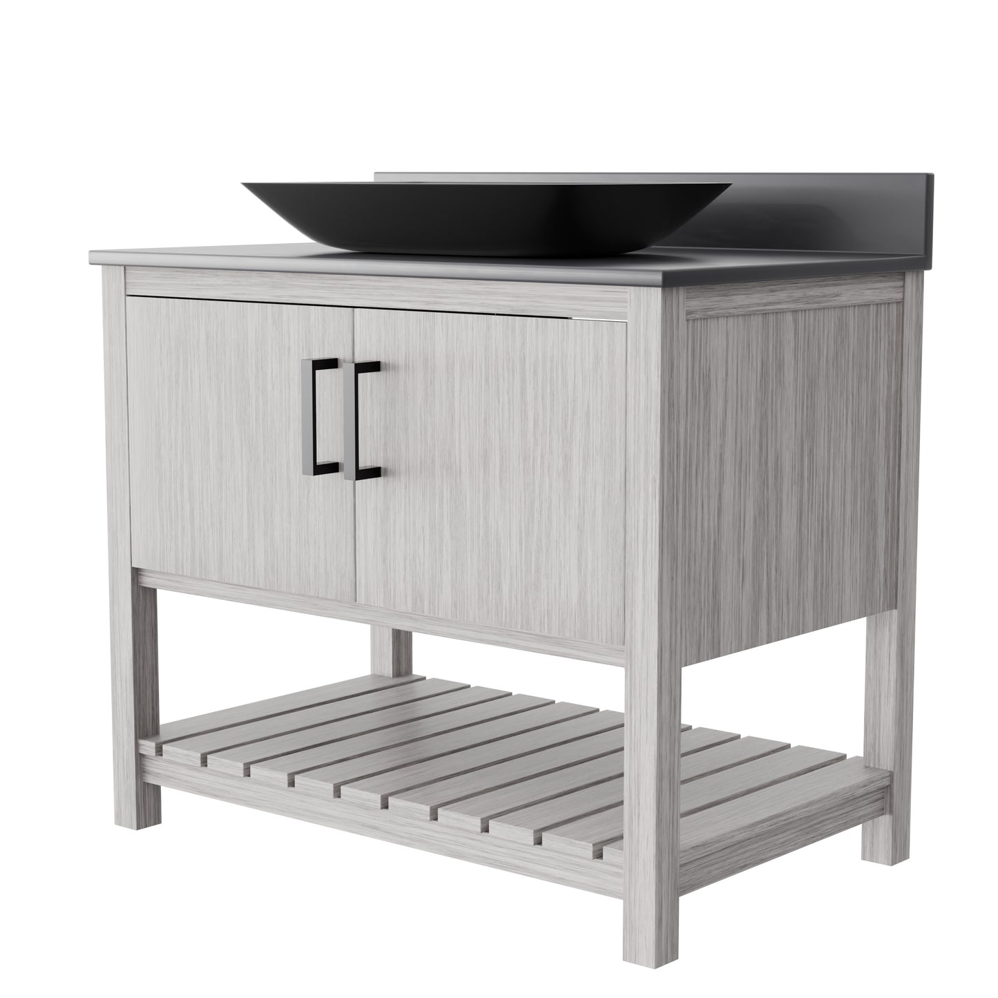 36-inch Bath Vanity with Storm Grey Counter and Sink, NOBV-36SG-280-19034