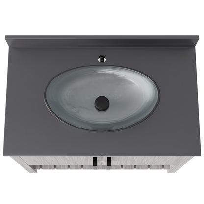 36-inch Bath Vanity with Storm Grey Quartz Counter and Sink - NOBV-36SG-280-324C