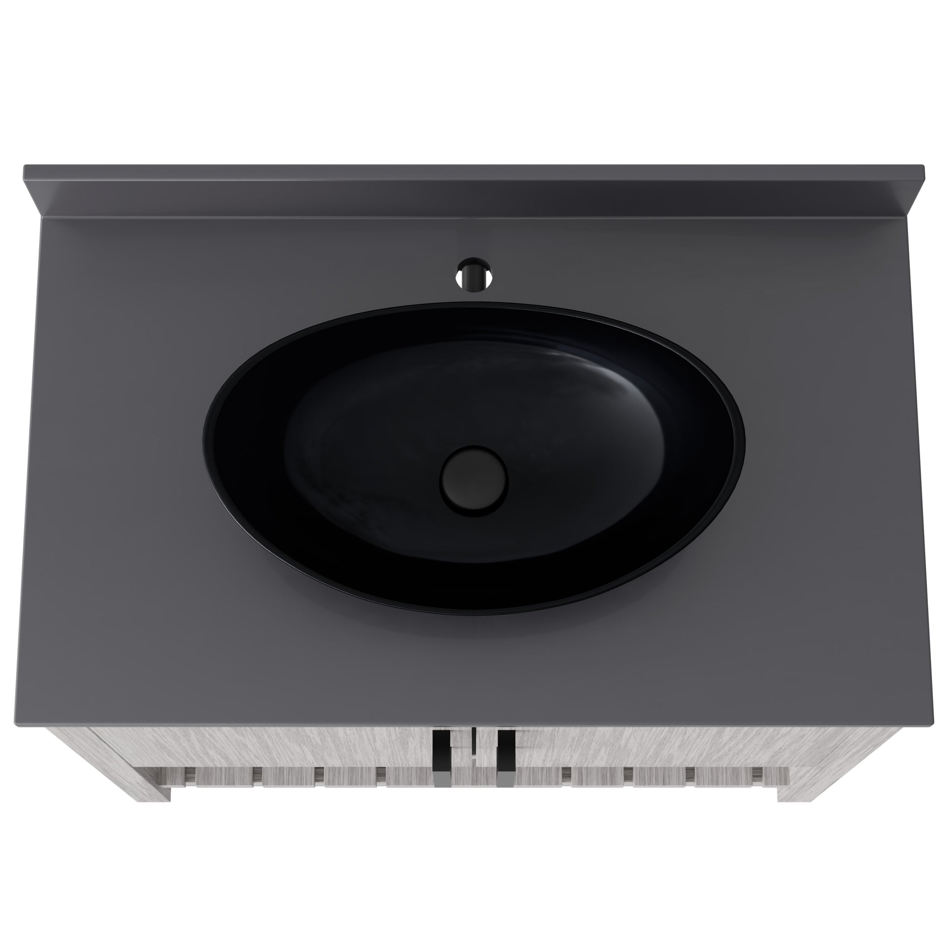 36-inch Novatto bath vanity with storm grey quartz countertop and integrated sink, showcasing modern bathroom accessory design.