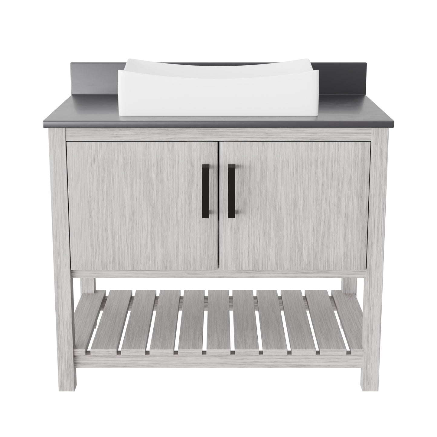 36-inch Bath Vanity with Storm Grey Quartz Counter and Sink - NOBV-36SG-280-1141