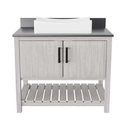36-inch Bath Vanity with Storm Grey Quartz Counter and Sink - NOBV-36SG-280-1141