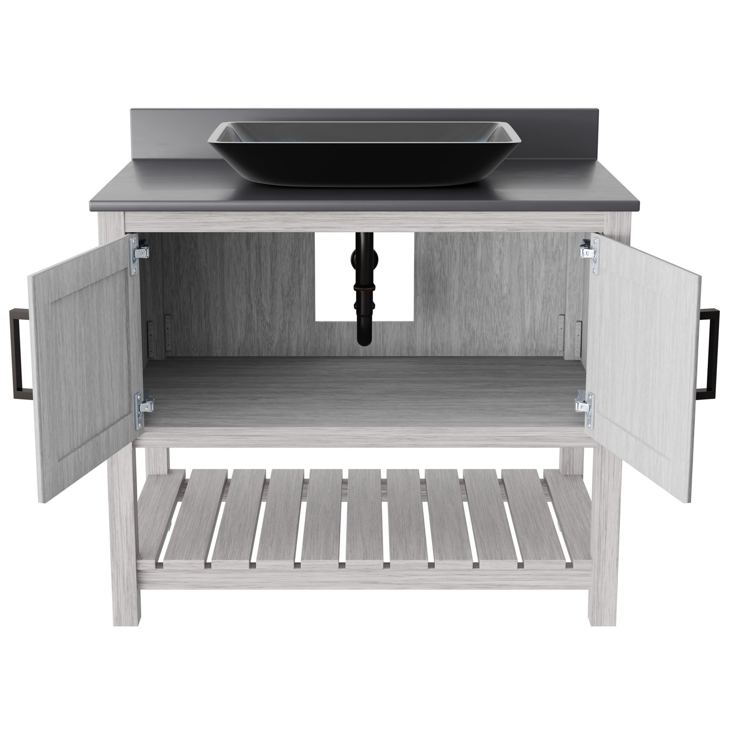 36-inch Bath Vanity with Storm Grey Counter and Sink, NOBV-36SG-280-19034