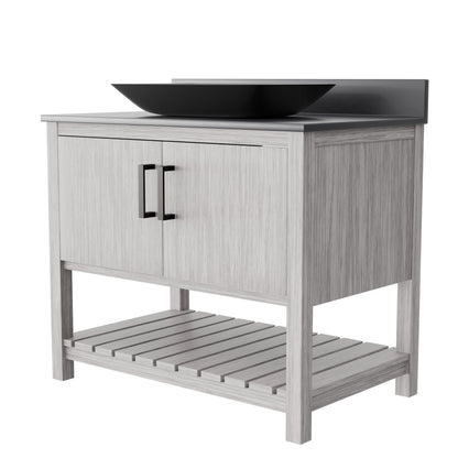 36-inch Bath Vanity with Storm Grey Counter and Sink, NOBV-36SG-280-19034