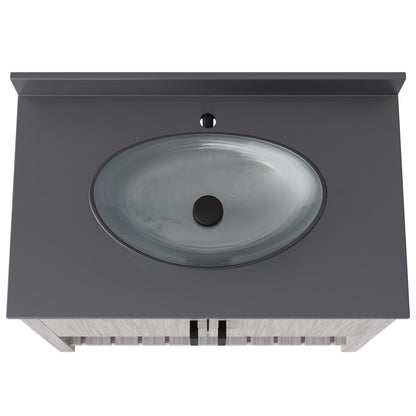 36-inch Bath Vanity with Storm Grey Quartz Counter and Sink - NOBV-36SG-280-324C