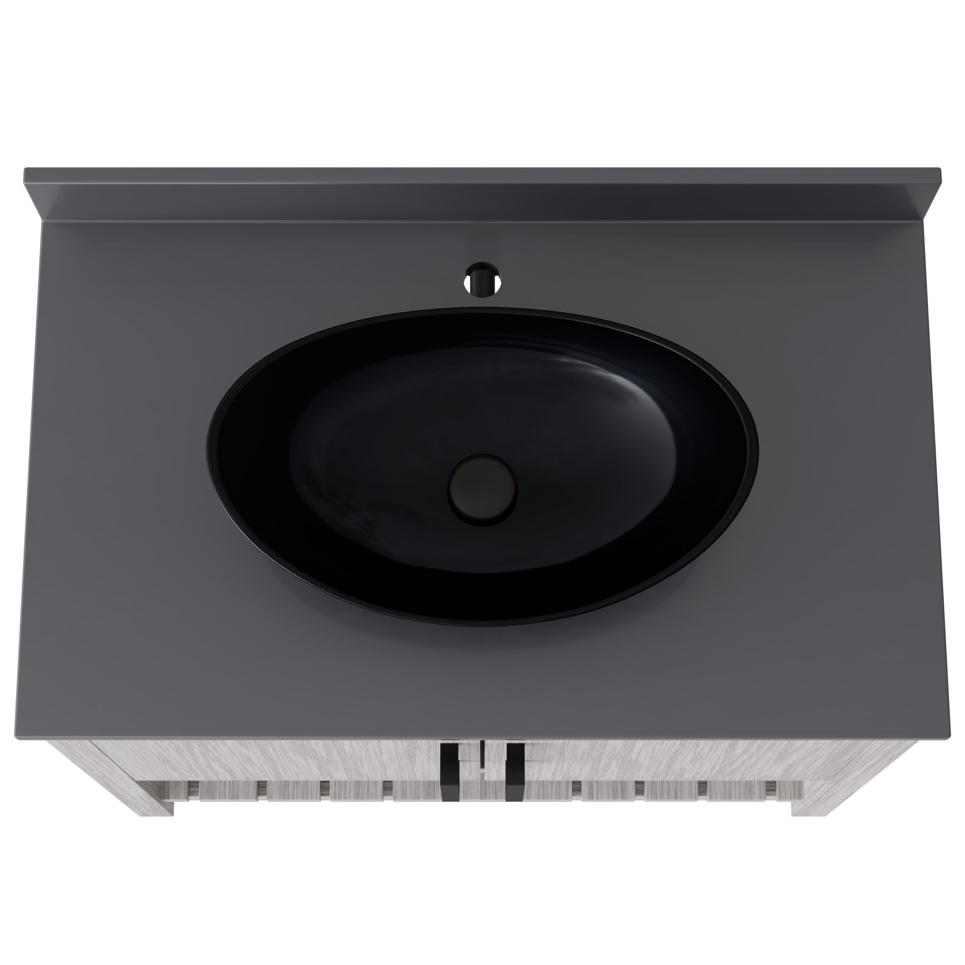 36-inch Novatto bath vanity with storm grey quartz counter and integrated sink, featuring modern accessory design.