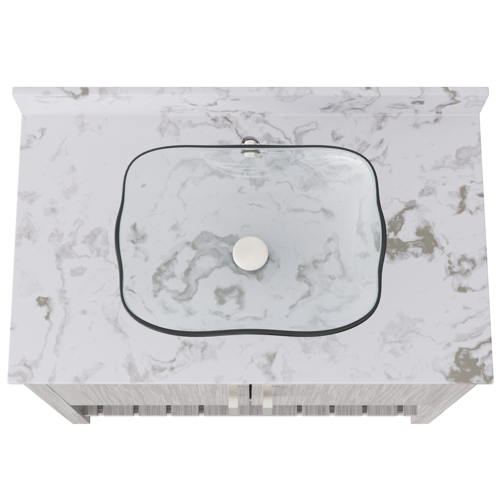 36-inch Novatto bath vanity with cafe mocha quartz countertop and sink, showcasing sleek bathroom accessory design.