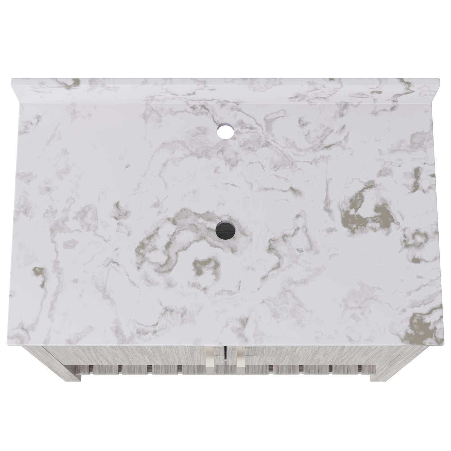 36-inch Novatto vanity with cafe mocha quartz countertop, showcasing sleek design and elegant surface details.