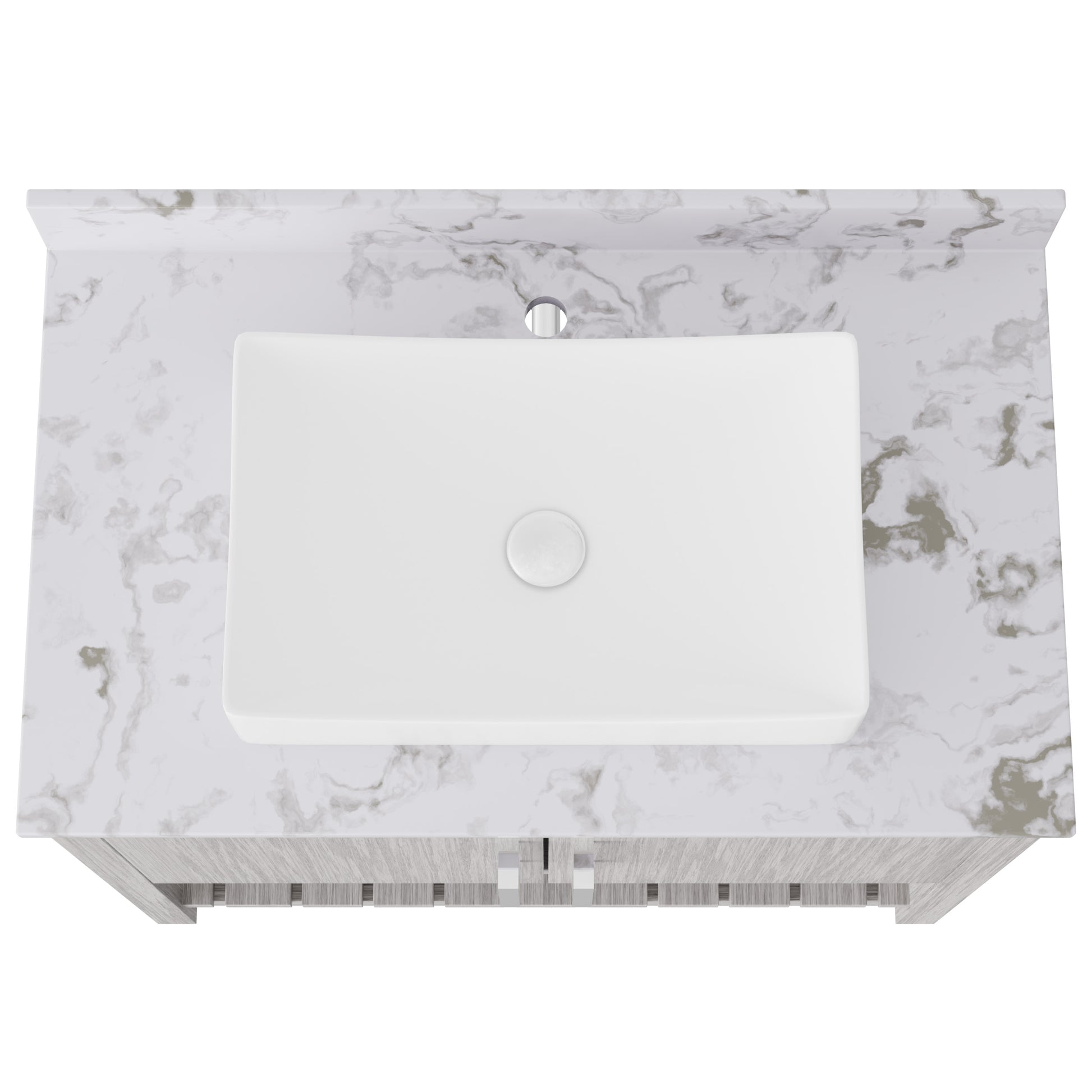 Novatto 36-inch bath vanity with cafe mocha quartz countertop and sink, featuring sleek modern design and durable finish.