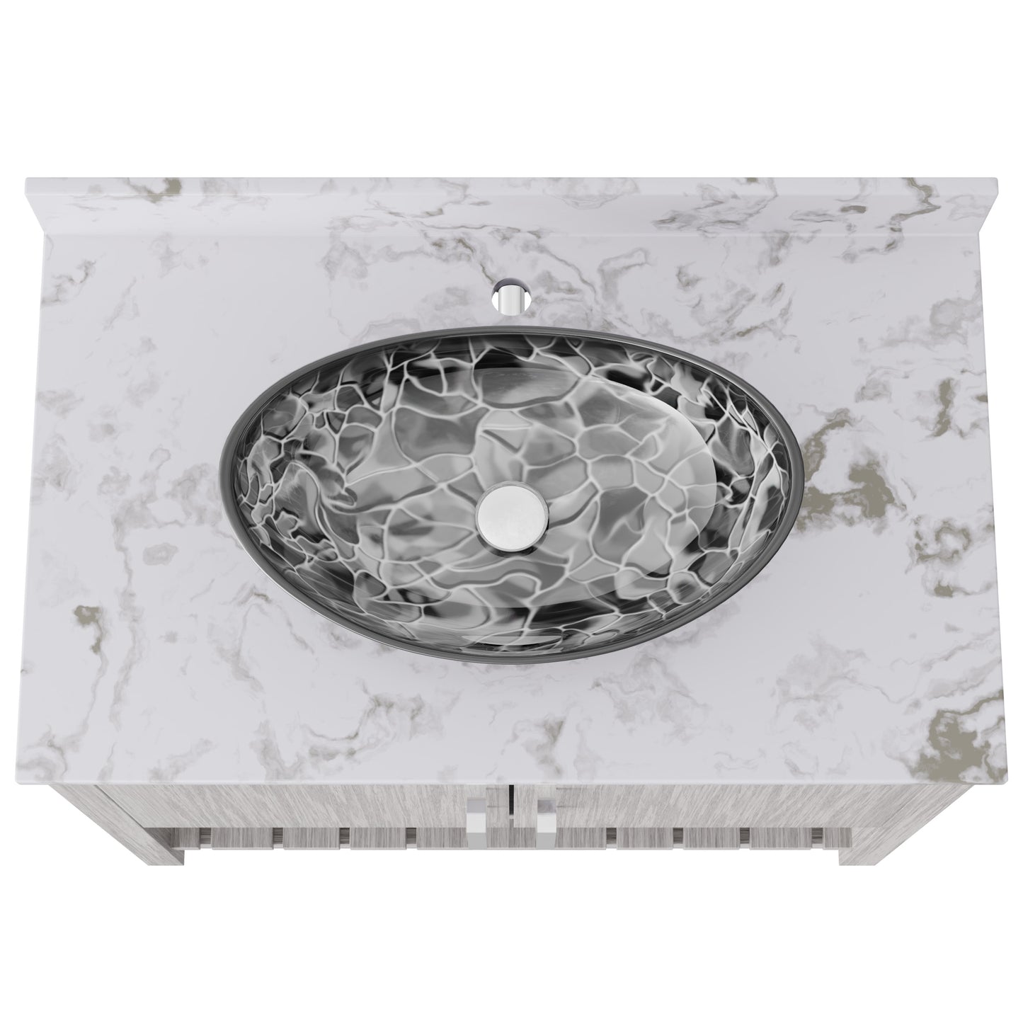 Novatto 36-inch bath vanity with cafe mocha quartz countertop and integrated sink, modern bathroom accessory.