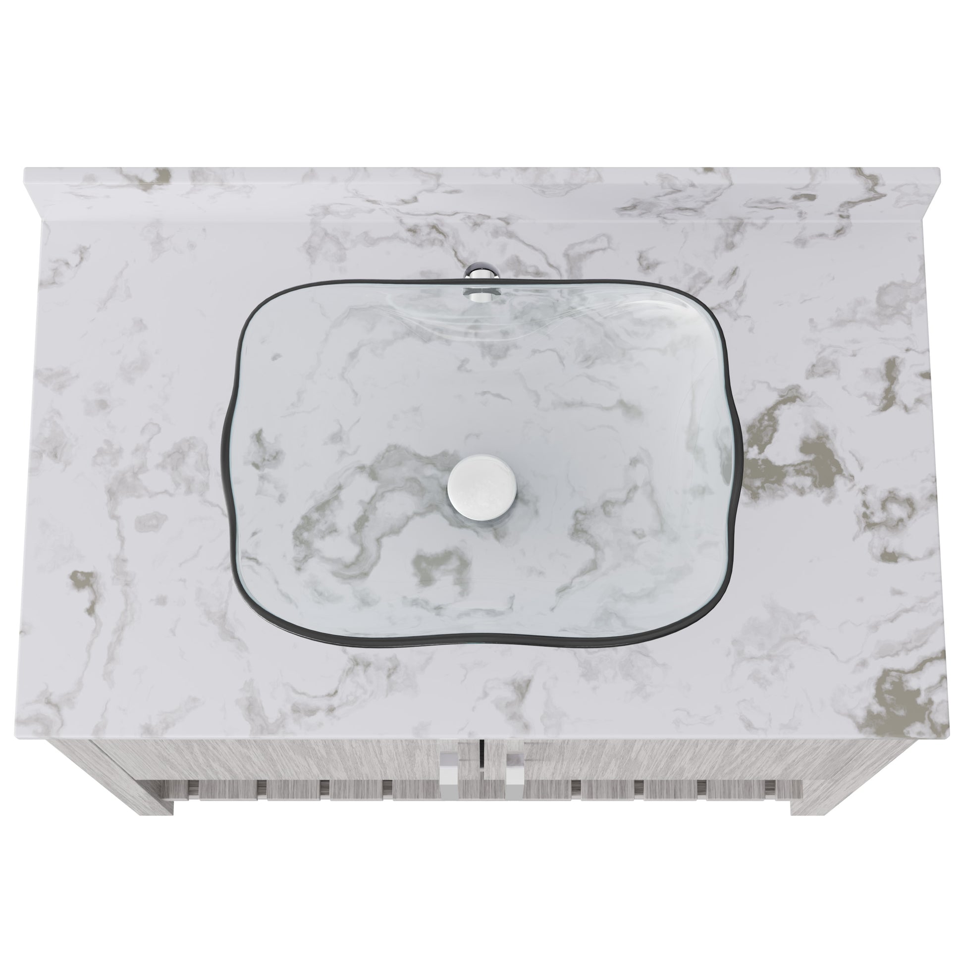 Novatto 36-inch bath vanity with cafe mocha quartz countertop and integrated sink, modern bathroom accessory with sleek design.