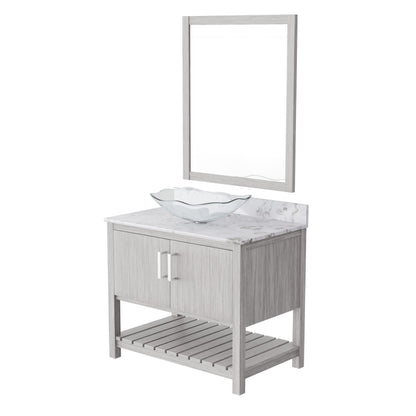 Novatto 36-inch bath vanity with cafe mocha quartz countertop and sink, showcasing the elegant accessory design and finish.