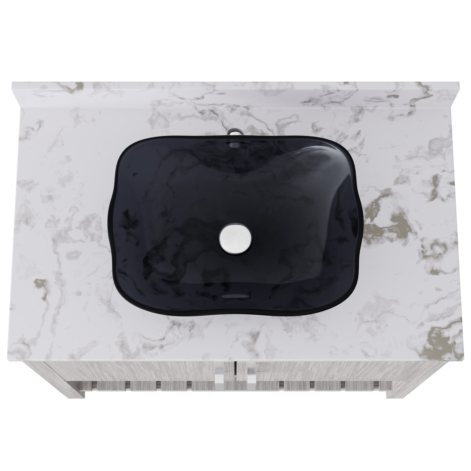 36-inch Novatto bath vanity with cafe mocha quartz counter and sink, showcasing modern bathroom accessory design.