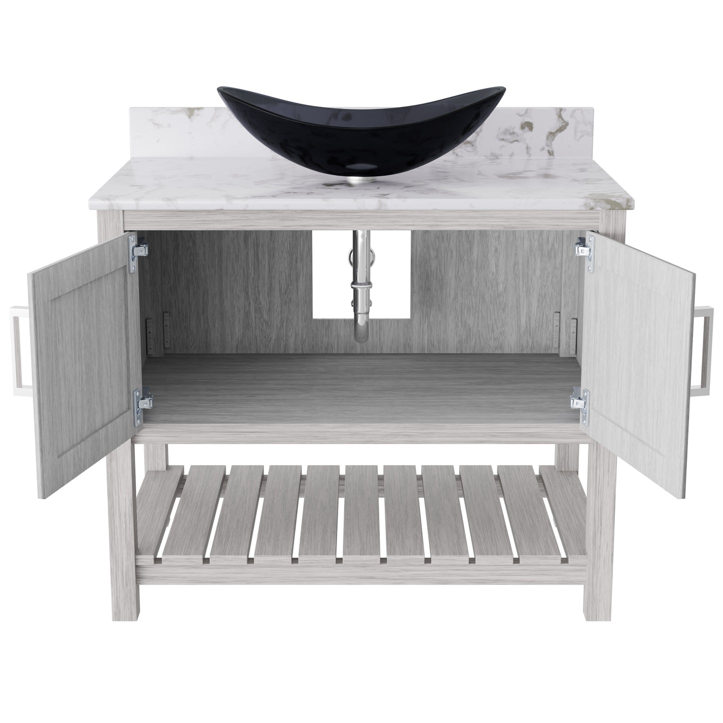 Novatto 36-inch bathroom vanity with cafe mocha quartz countertop and integrated sink, modern accessory for bathroom decor