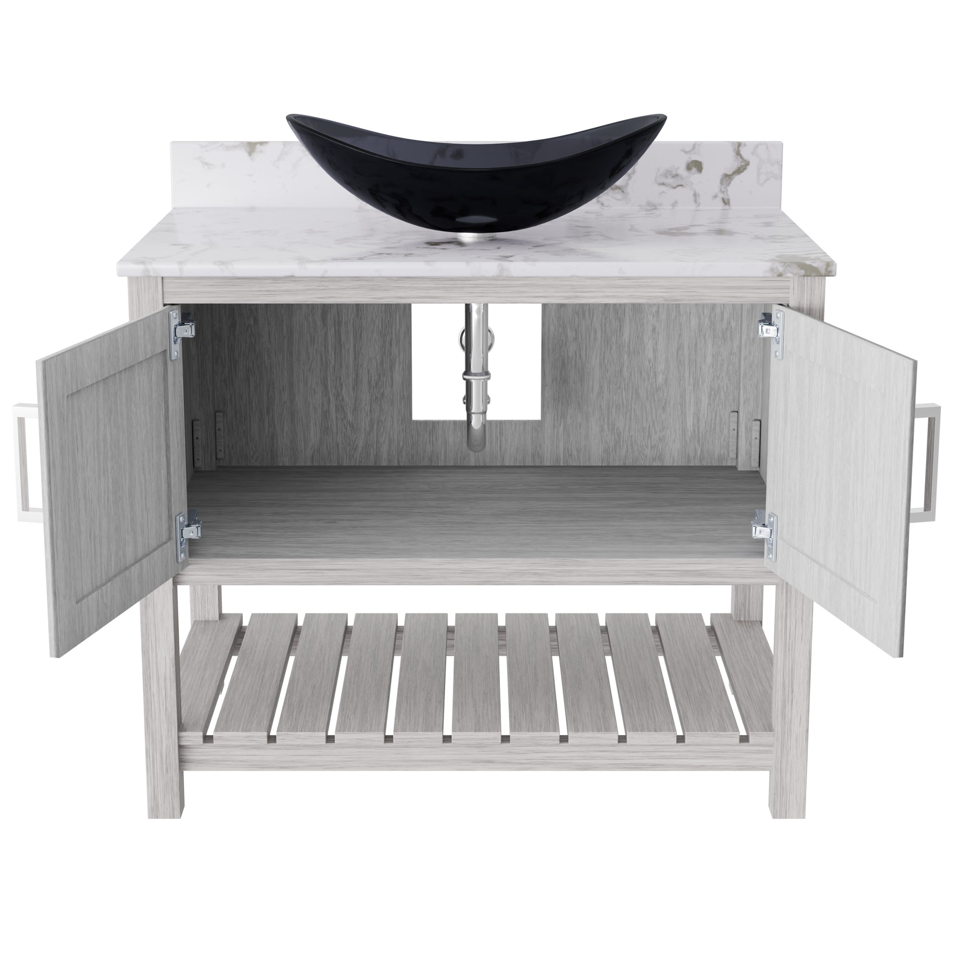 Novatto 36-inch bathroom vanity with cafe mocha quartz countertop and integrated sink, modern accessory for bathroom decor