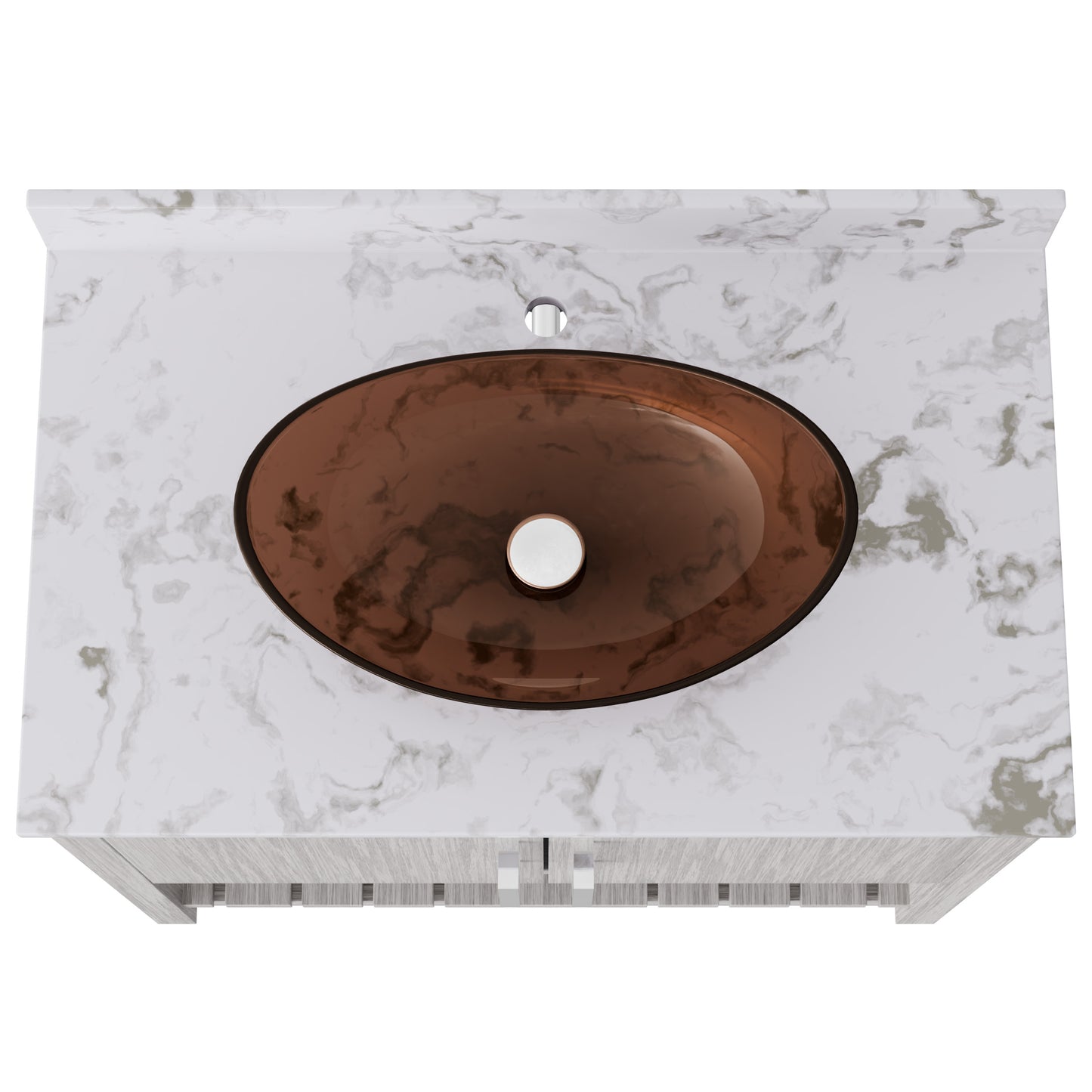 Novatto 36-inch bath vanity with cafe mocha quartz countertop and sink, showcasing the elegant bathroom accessory design.
