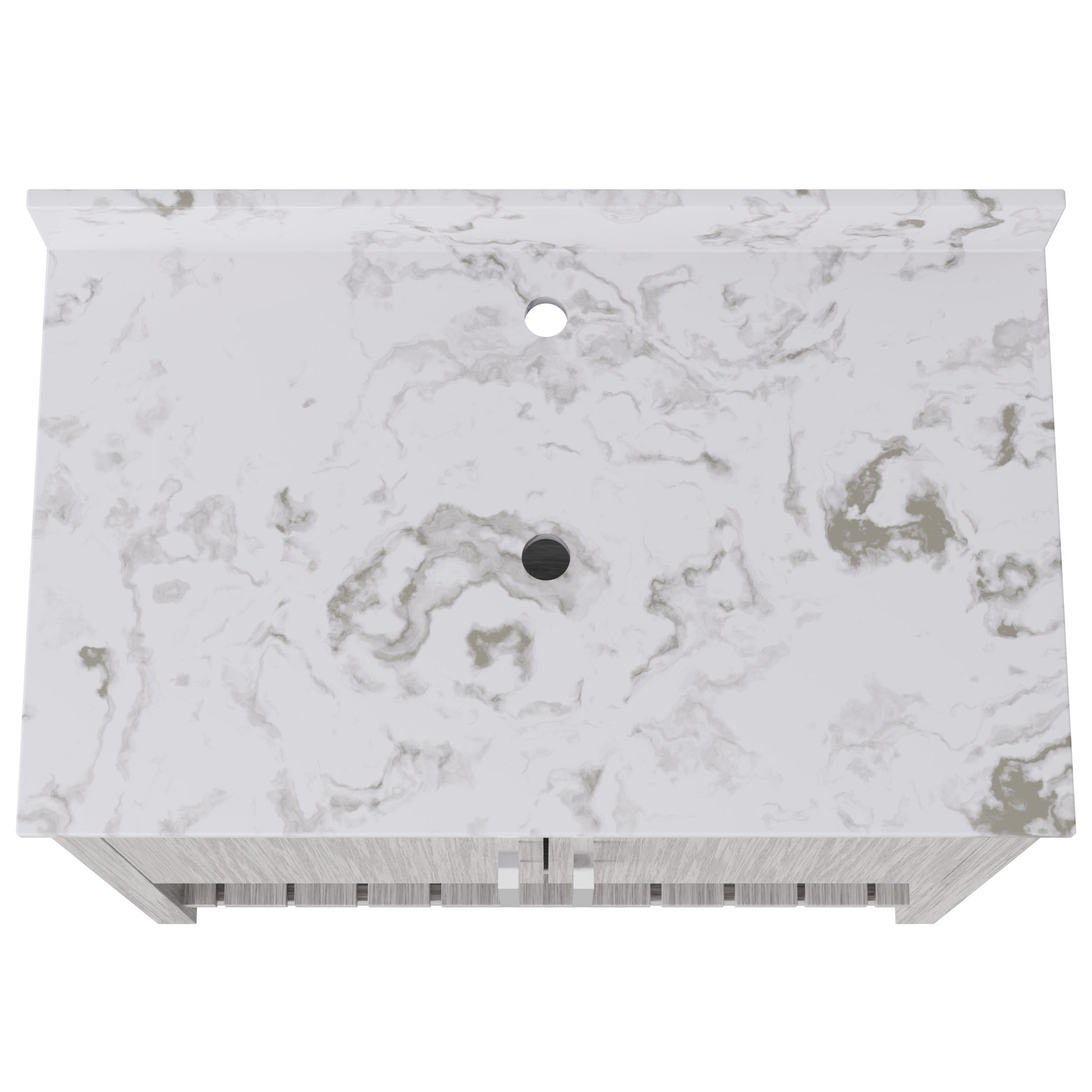 36-inch vanity with cafe mocha quartz countertop by Novatto, showcasing a modern bathroom accessory with sleek design.