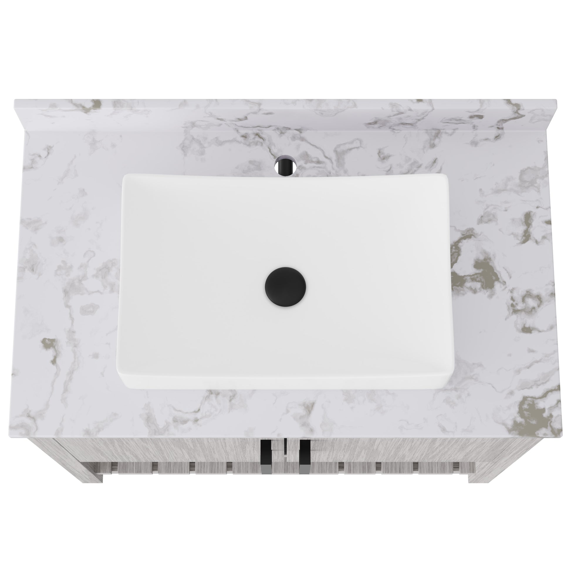 Novatto 36-inch bath vanity with cafe mocha quartz countertop and sink, featuring elegant bathroom accessory design.