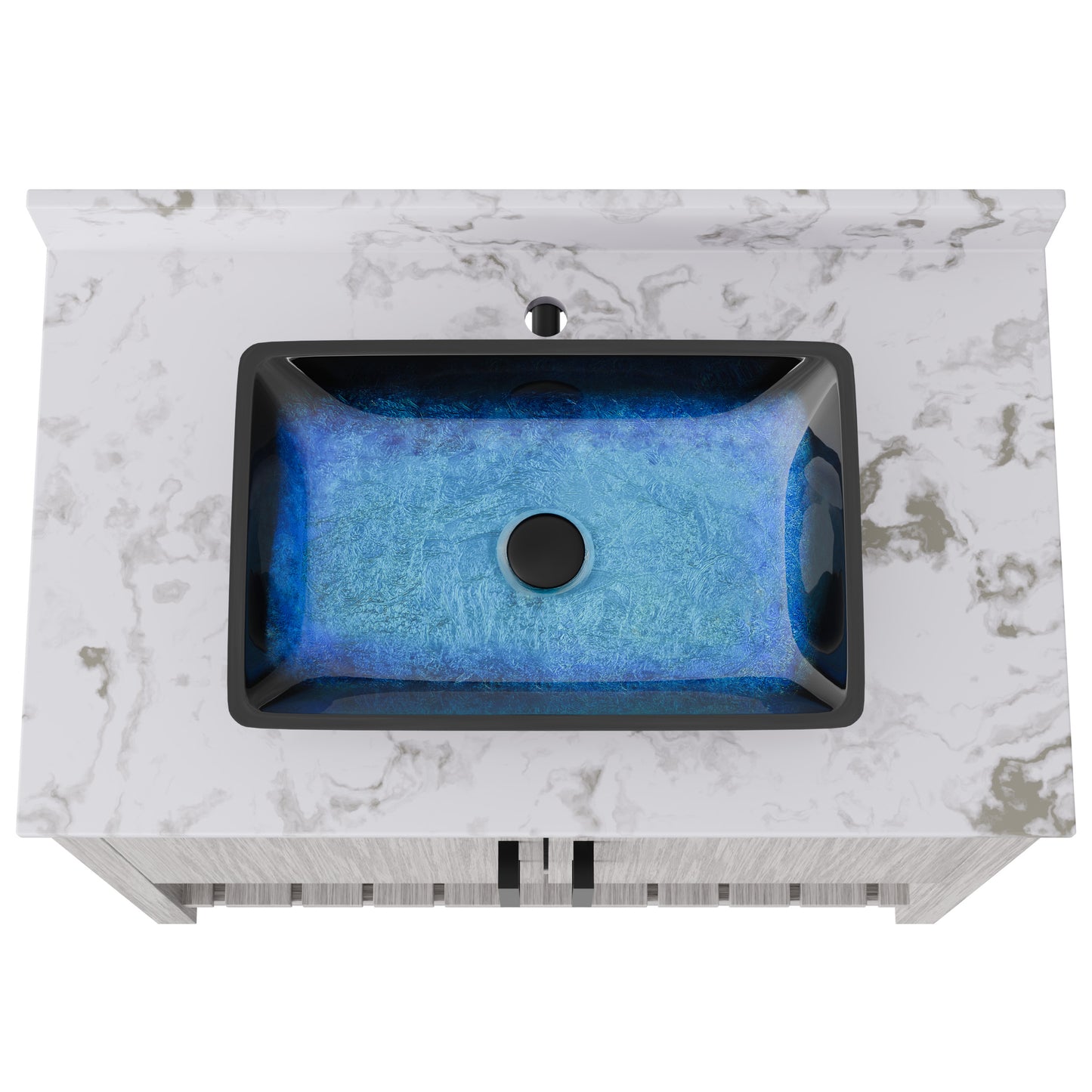 36-inch Novatto bath vanity with cafe mocha quartz countertop and integrated sink, featuring a sleek, modern design.