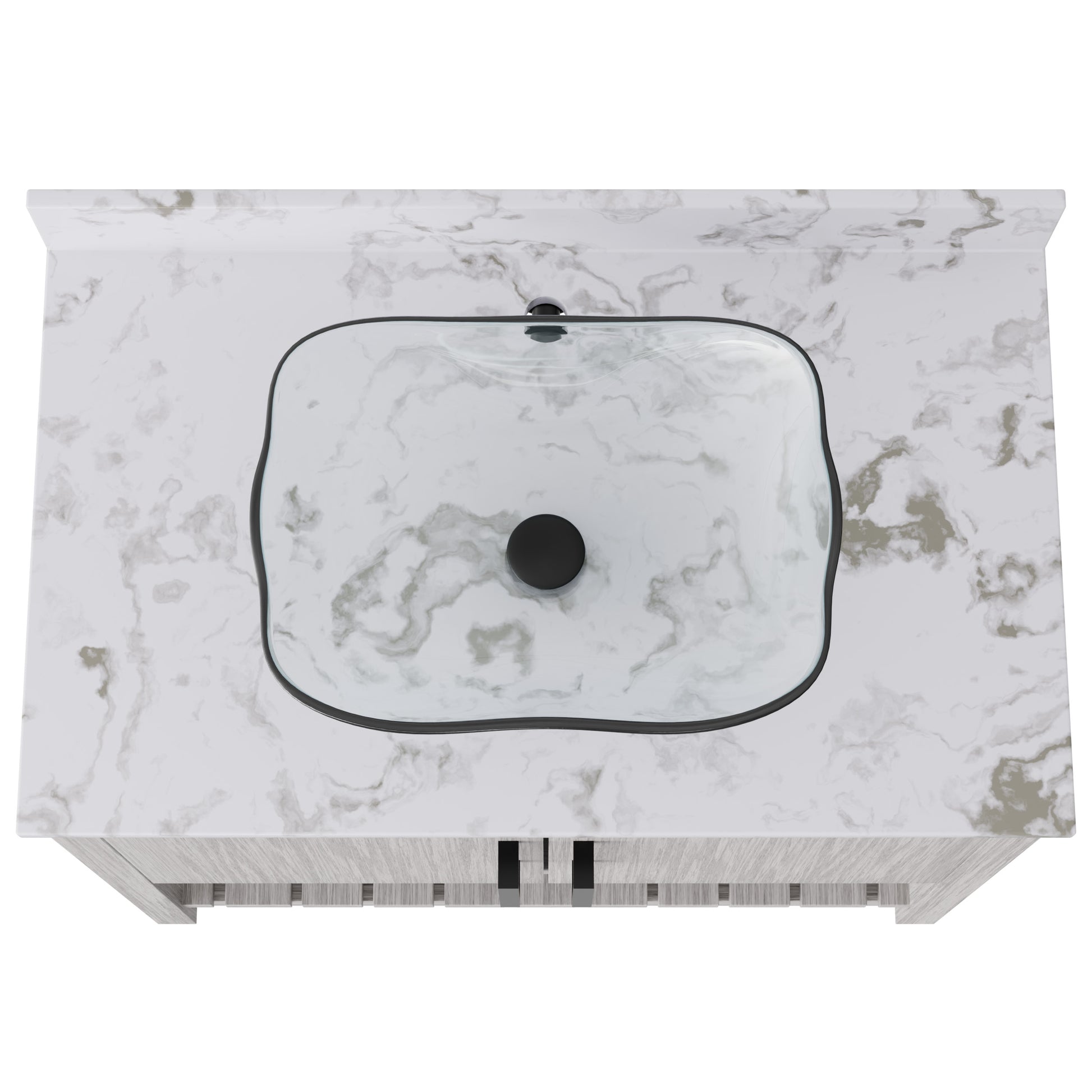 36-inch Novatto bath vanity with cafe mocha quartz countertop and sink, featuring modern bathroom accessory design.