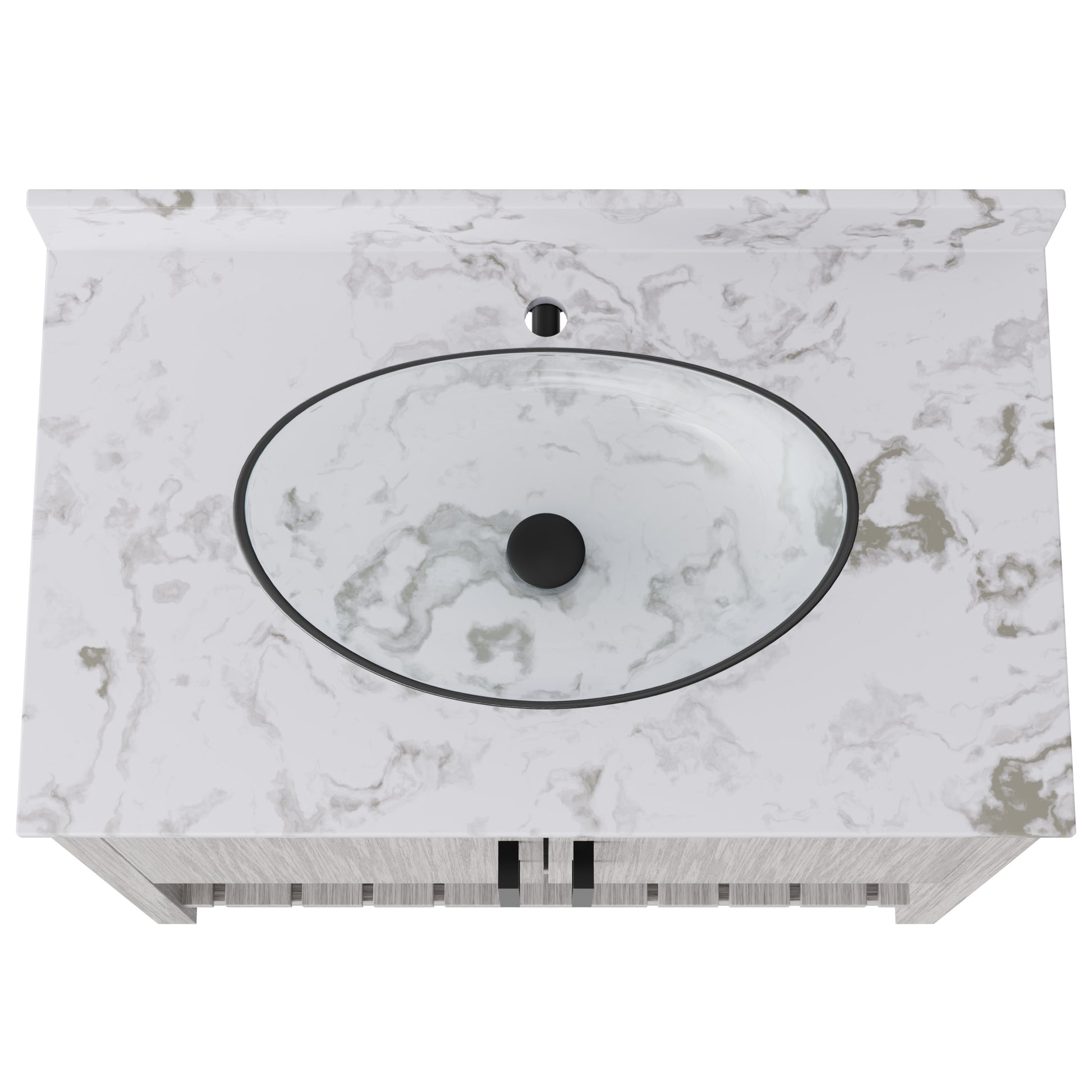 Novatto 36-inch bath vanity with cafe mocha quartz countertop and sink, showcasing sleek bathroom accessory design.