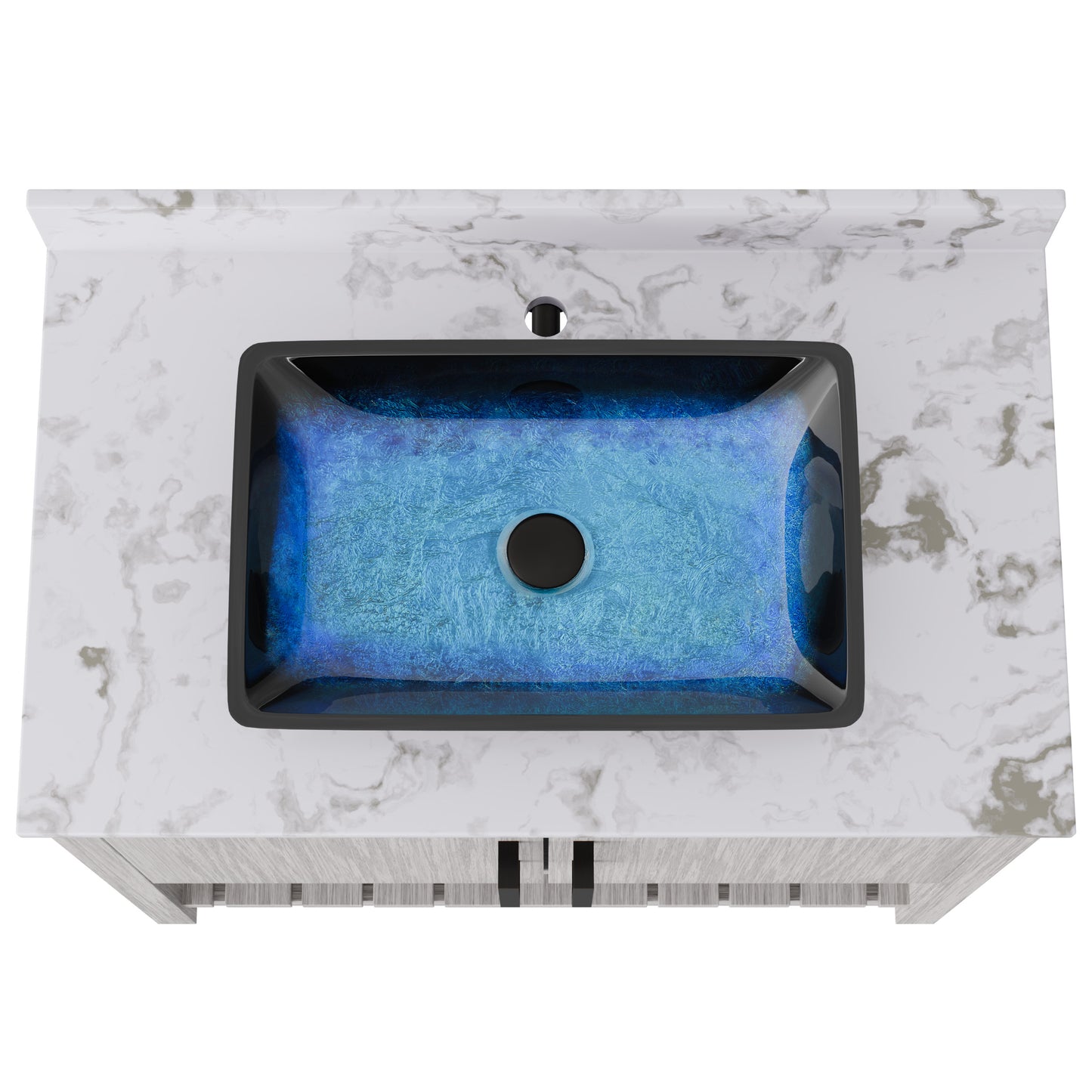 Novatto 36-inch bath vanity with cafe mocha quartz countertop and integrated sink, showcasing elegant bathroom accessory design.