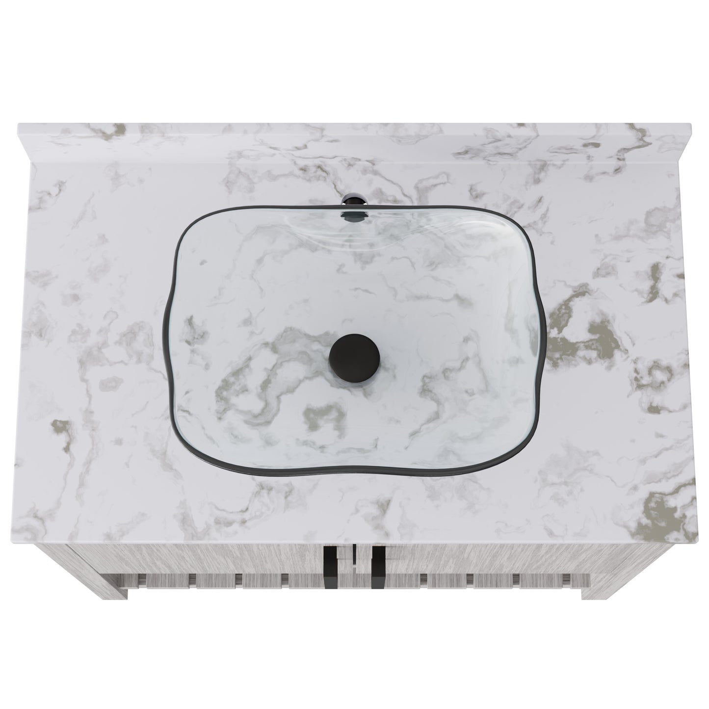 Novatto 36-inch bath vanity with cafe mocha quartz counter and sink, featuring modern design and sleek bathroom accessory.