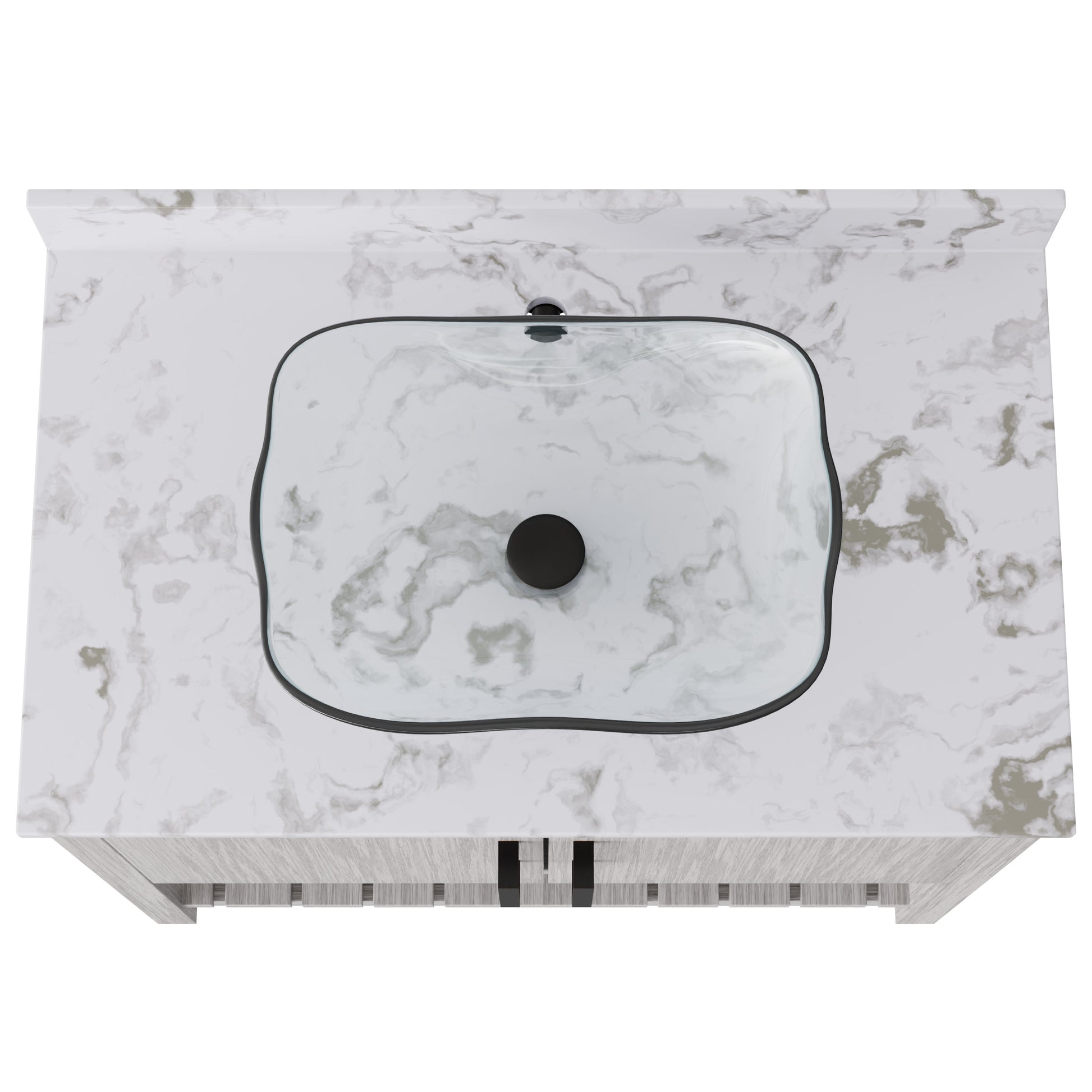 Novatto 36-inch bath vanity with cafe mocha quartz counter and sink, featuring modern design and sleek bathroom accessory.