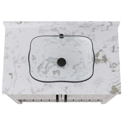 Novatto 36-inch bath vanity with cafe mocha quartz counter and sink, featuring modern design and sleek bathroom accessory.