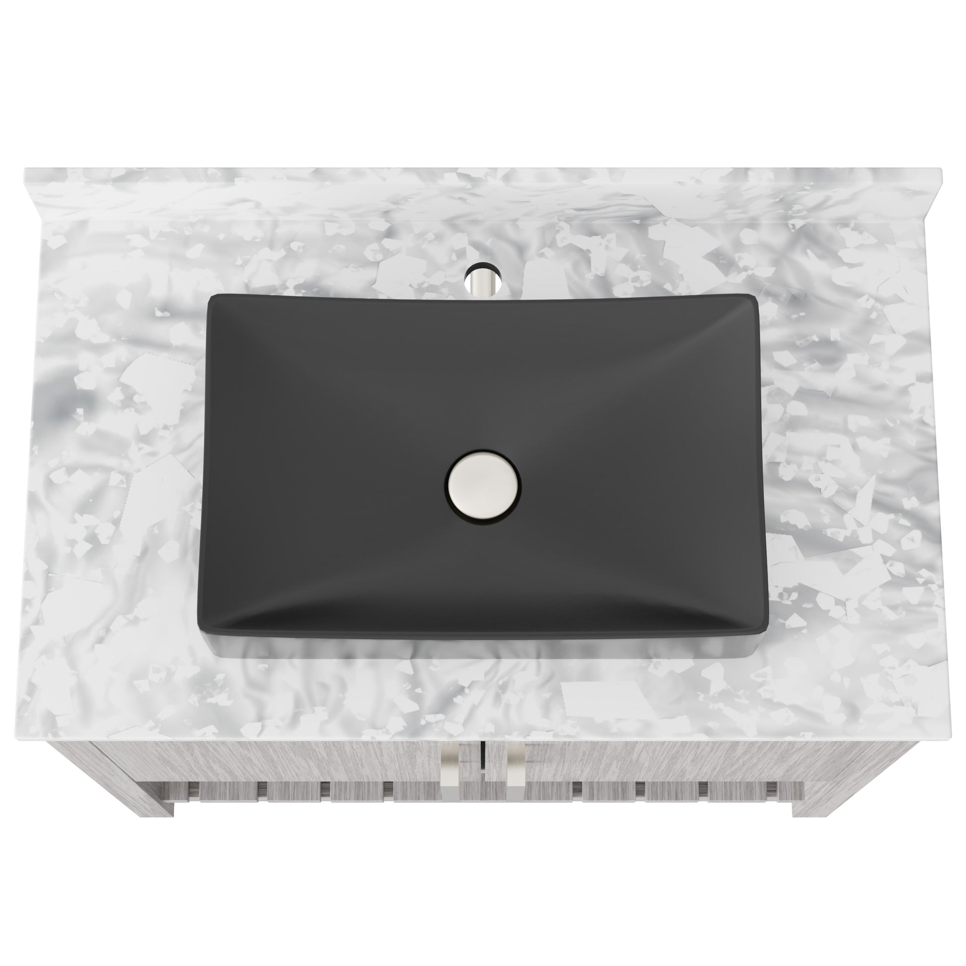 Novatto 36-inch bath vanity with Carrara white marble counter and sink, modern bathroom accessory with sleek design.