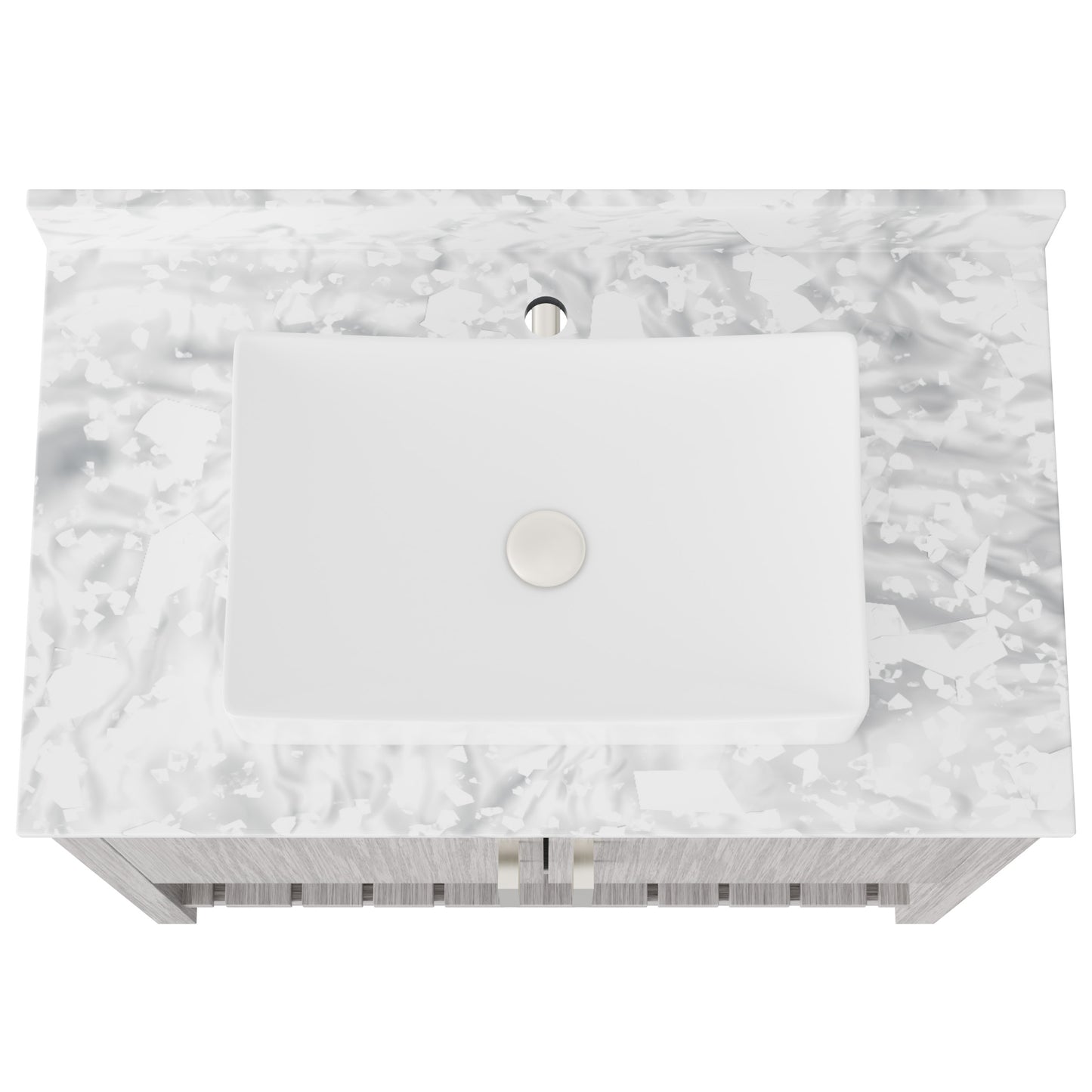 36-inch Novatto bath vanity with Carrara white marble countertop and integrated sink, showcasing elegant bathroom accessory design.