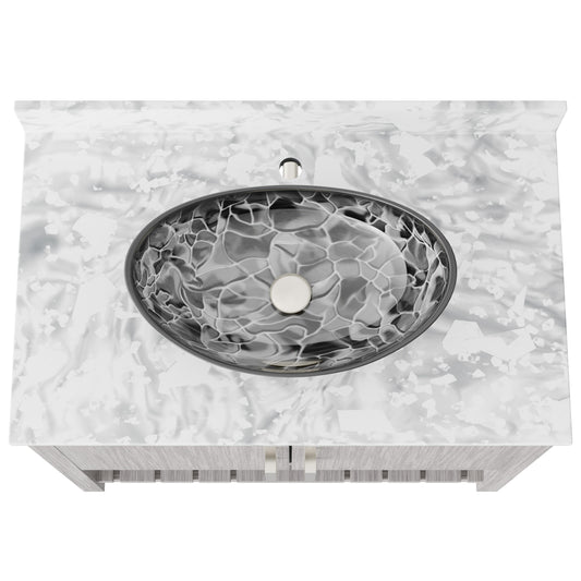 36-inch Bath Vanity with Carrara White Marble Counter and Sink, NOBV-36SG-CAR-0128031
