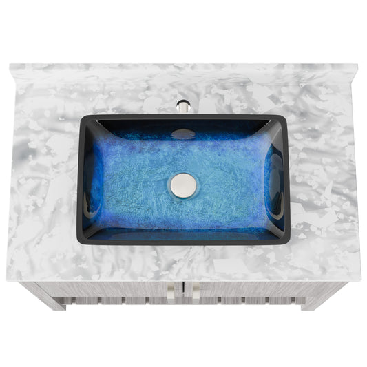 36-inch Bath Vanity with Carrara White Marble Counter and Sink, NOBV-36SG-CAR-19034