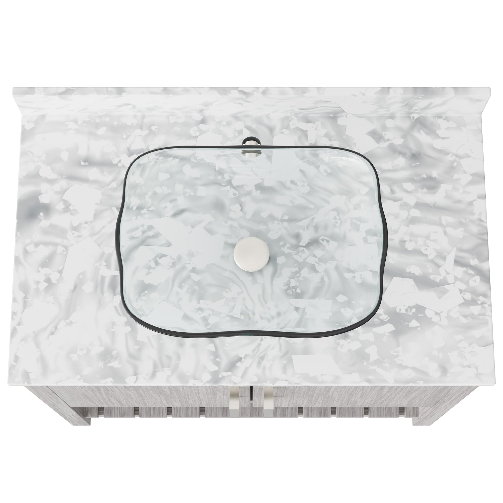 36-inch Novatto bath vanity with Carrara white marble countertop and integrated sink, modern bathroom accessory.