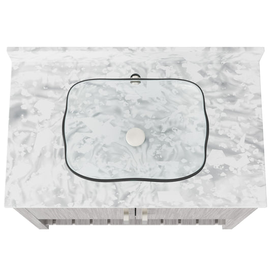 36-inch Bath Vanity with Carrara White Marble Counter and Sink - NOBV-36SG-CAR-317C