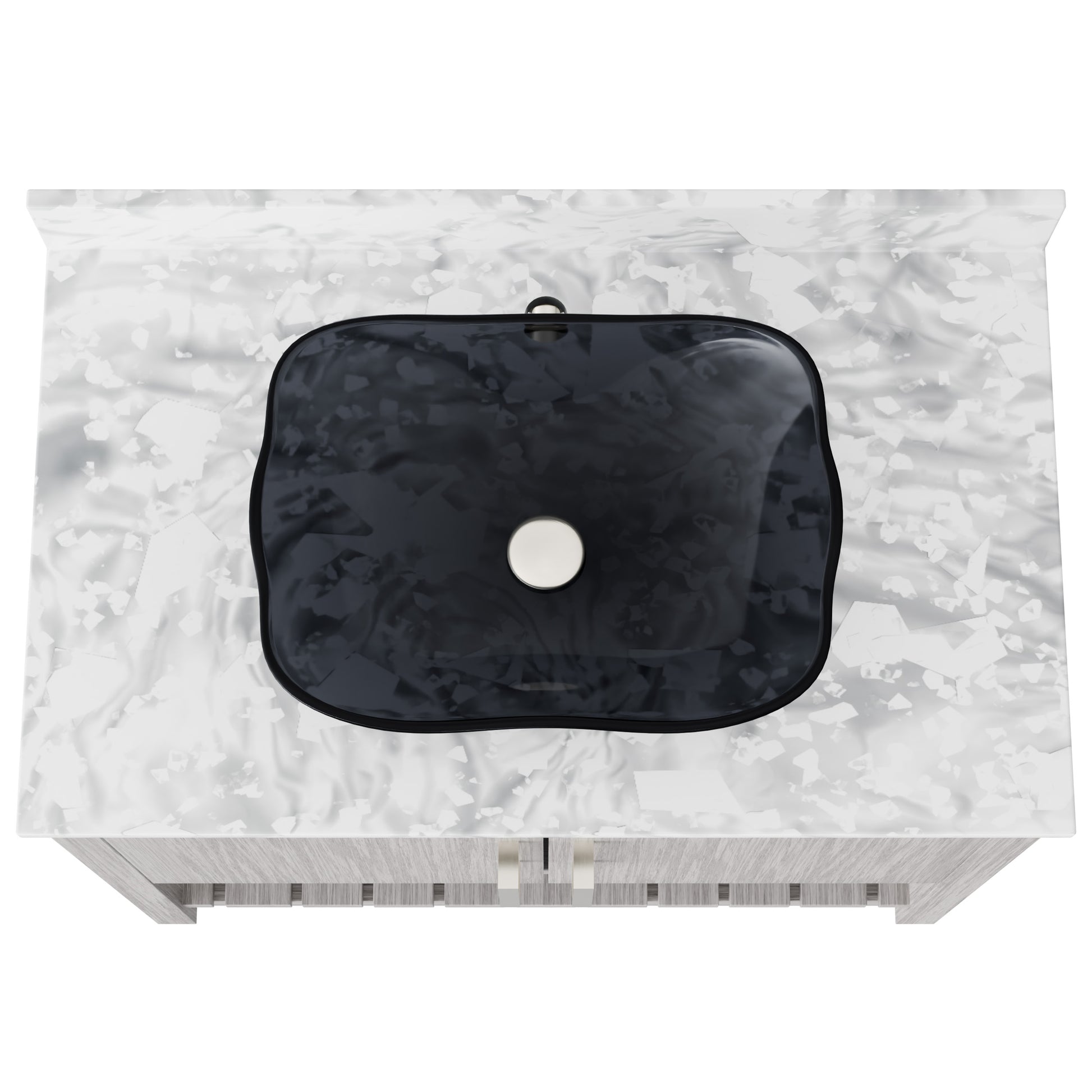 36-inch Novatto bath vanity with Carrara white marble counter and sink, featuring modern design and sleek white finish.