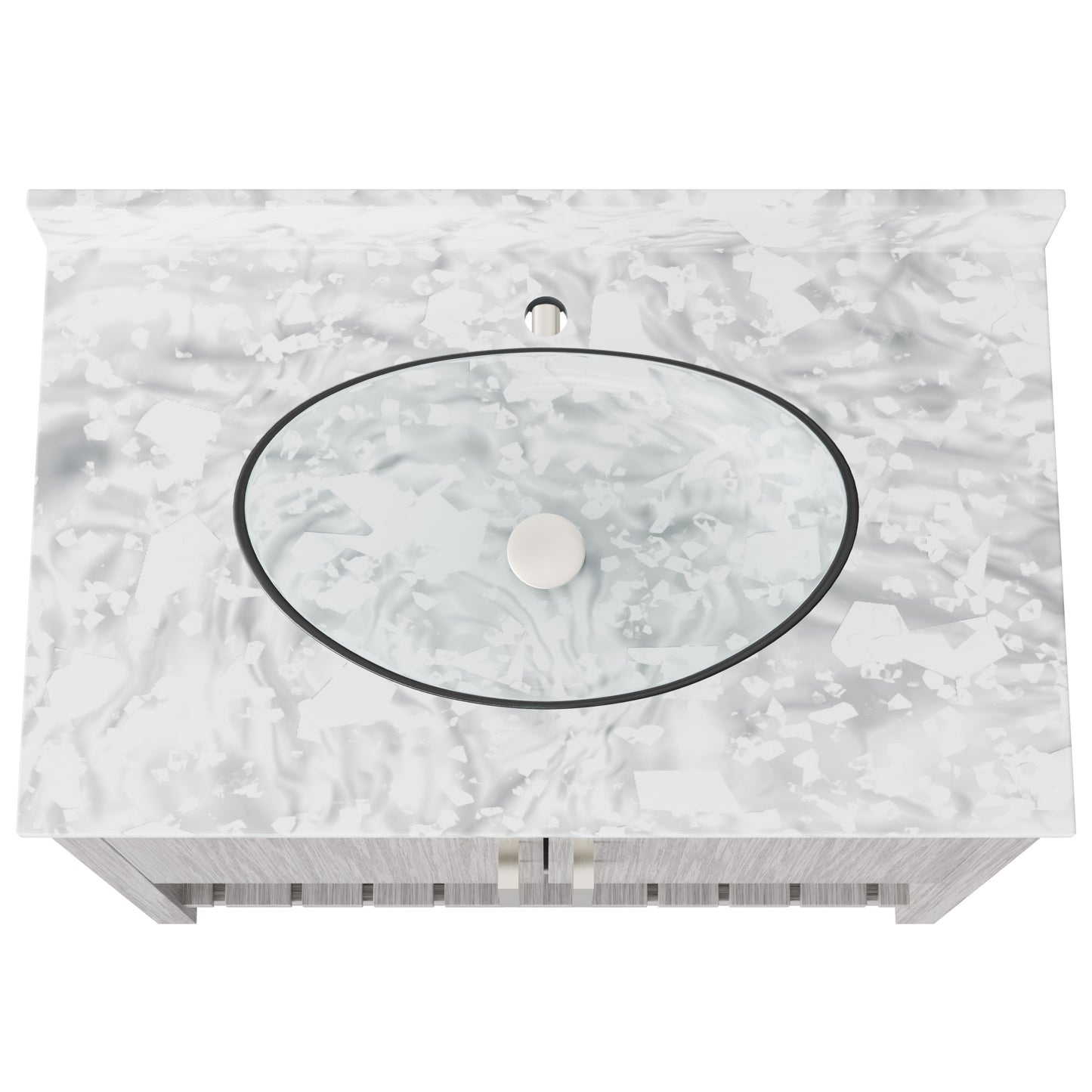 Novatto 36-inch bath vanity with Carrara white marble countertop and sink, showcasing elegant bathroom accessory design