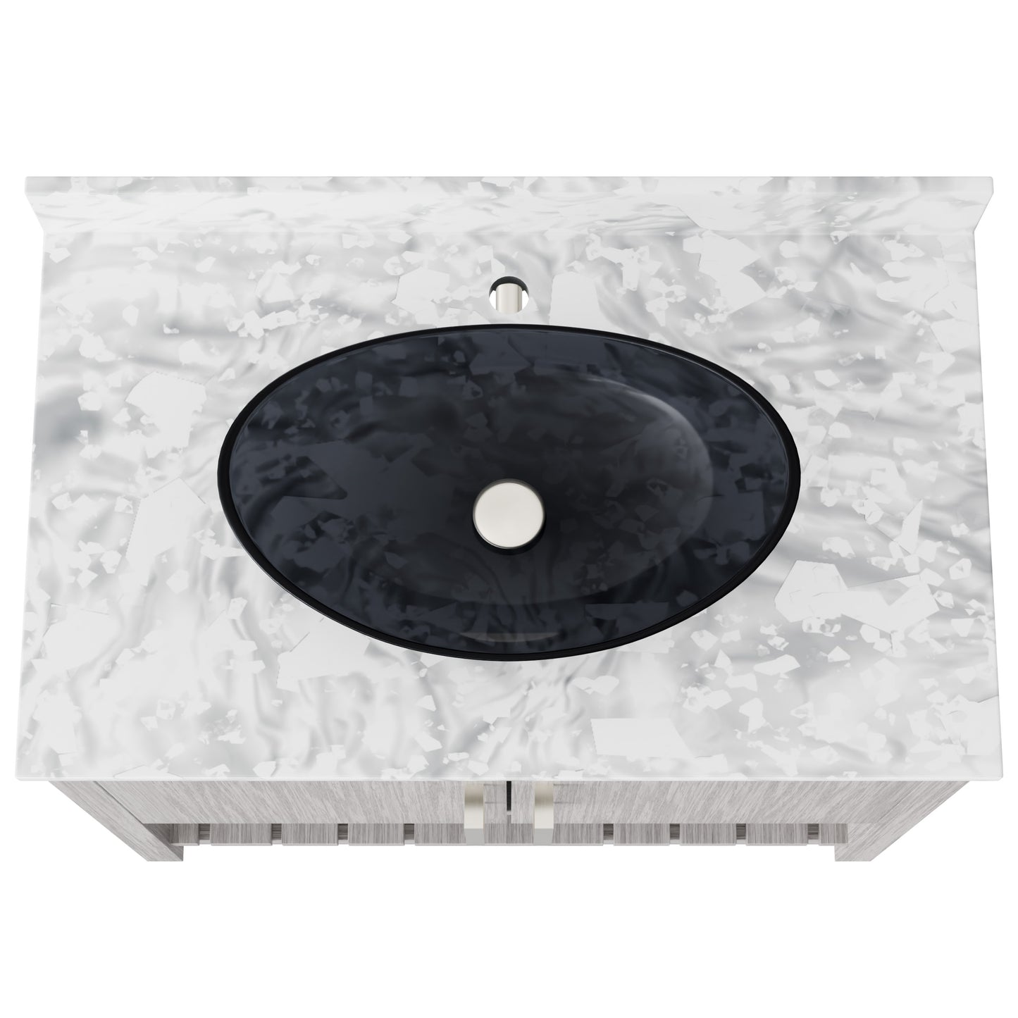 Novatto 36-inch bath vanity with Carrara white marble counter and sink, modern bathroom accessory, sleek and elegant design