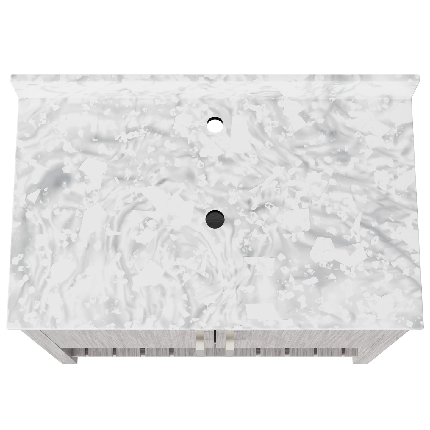 36-inch Novatto vanity with Carrara white marble countertop, showcasing elegant bathroom accessory with modern design