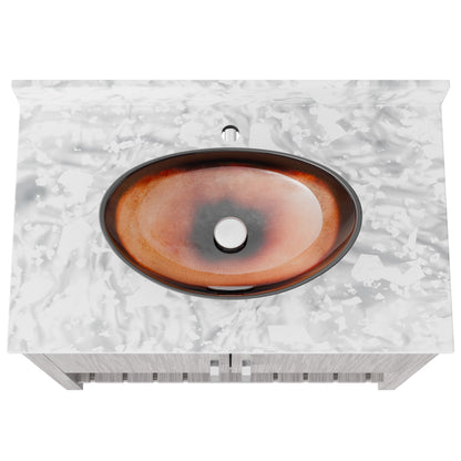 Novatto 36-inch bath vanity with Carrara white marble counter and sink, featuring modern design and sleek fixtures.