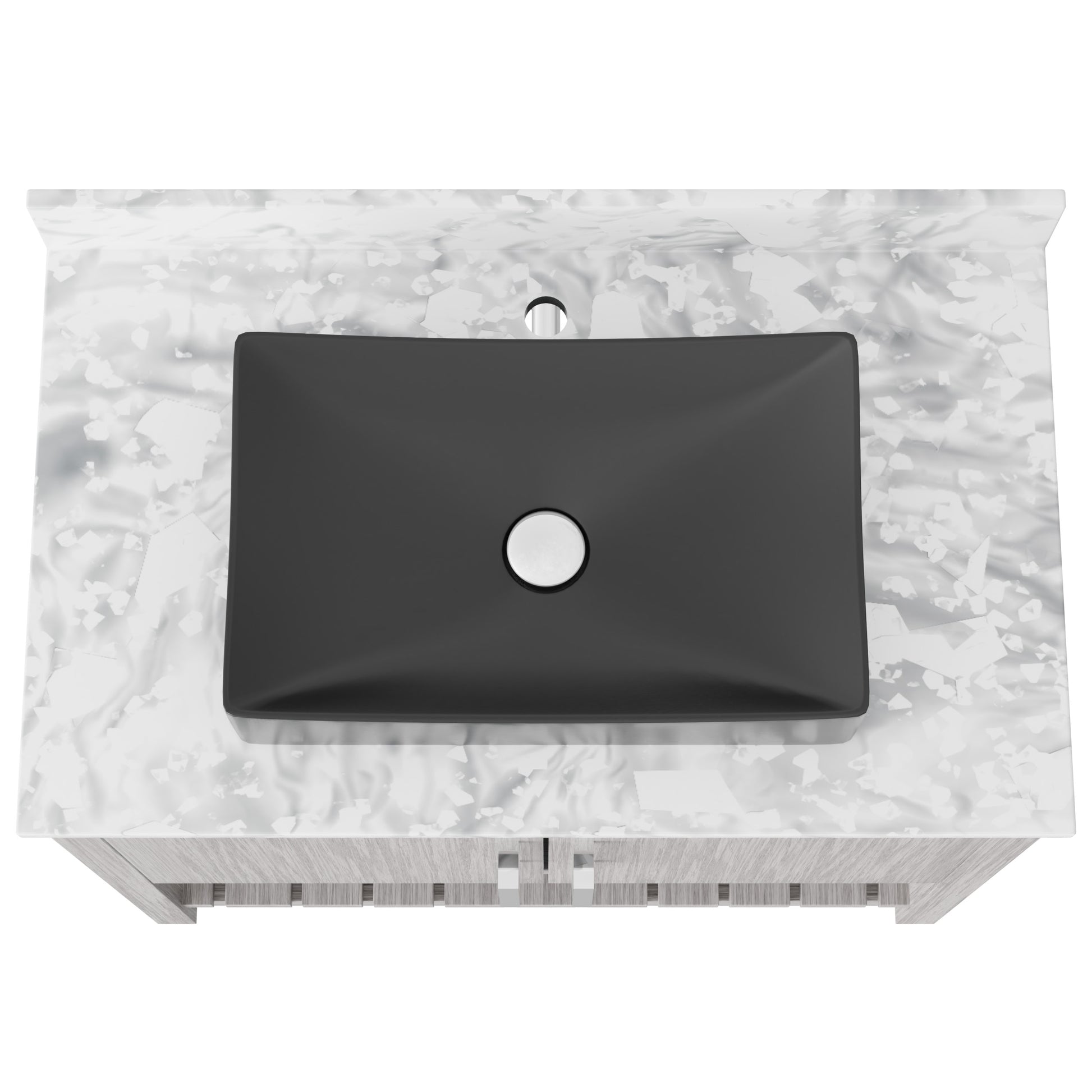 Novatto 36-inch bath vanity with Carrara white marble countertop and integrated sink, showcasing elegant bathroom accessory design.