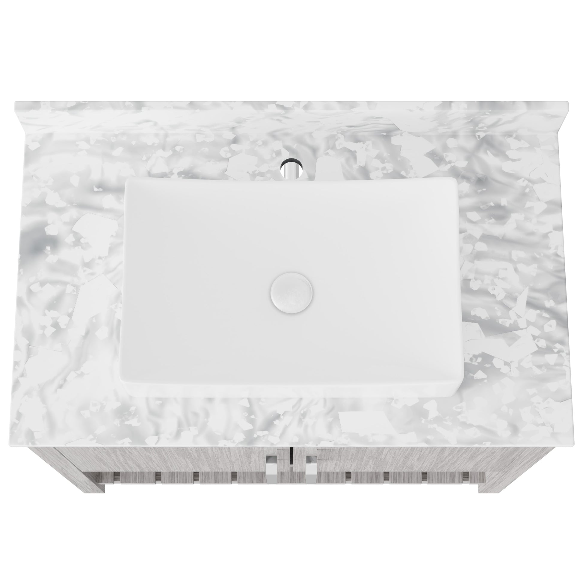 36-inch Novatto bath vanity with Carrara White marble counter and integrated sink, showcasing sleek modern design.