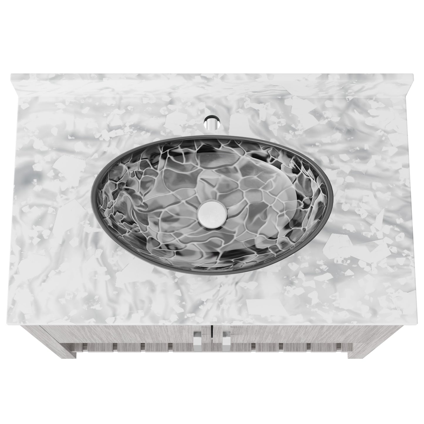 36-inch Novatto bathroom vanity with Carrara white marble countertop and integrated sink, modern accessory for stylish bathrooms.