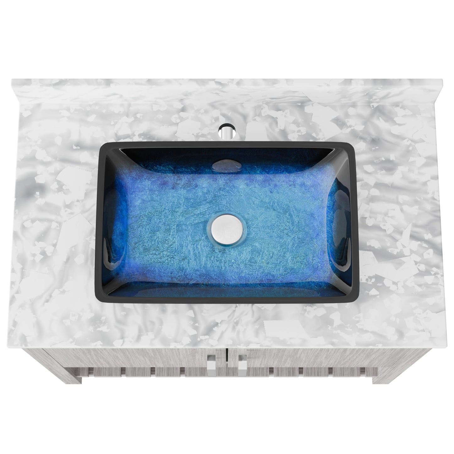 36-inch Novatto bath vanity with Carrara white marble countertop and integrated sink, showcasing sleek bathroom accessory design.