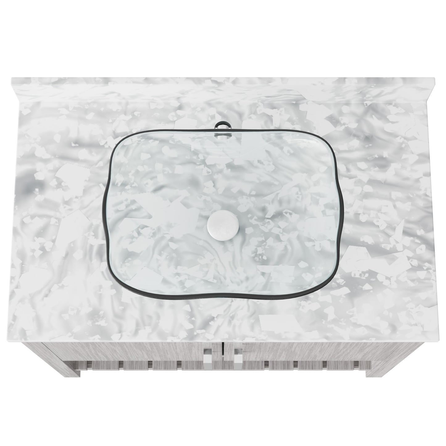 36-inch Novatto bath vanity with Carrara white marble countertop and integrated sink, showcasing elegant bathroom accessory design.