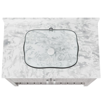 36-inch Novatto bath vanity with Carrara white marble countertop and integrated sink, showcasing elegant bathroom accessory design.