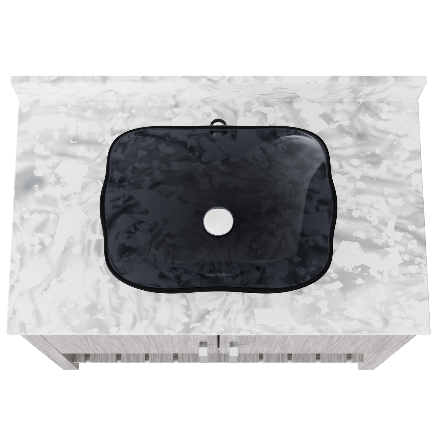 Novatto 36-inch bath vanity with Carrara white marble countertop and sink, showcasing a sleek bathroom accessory.