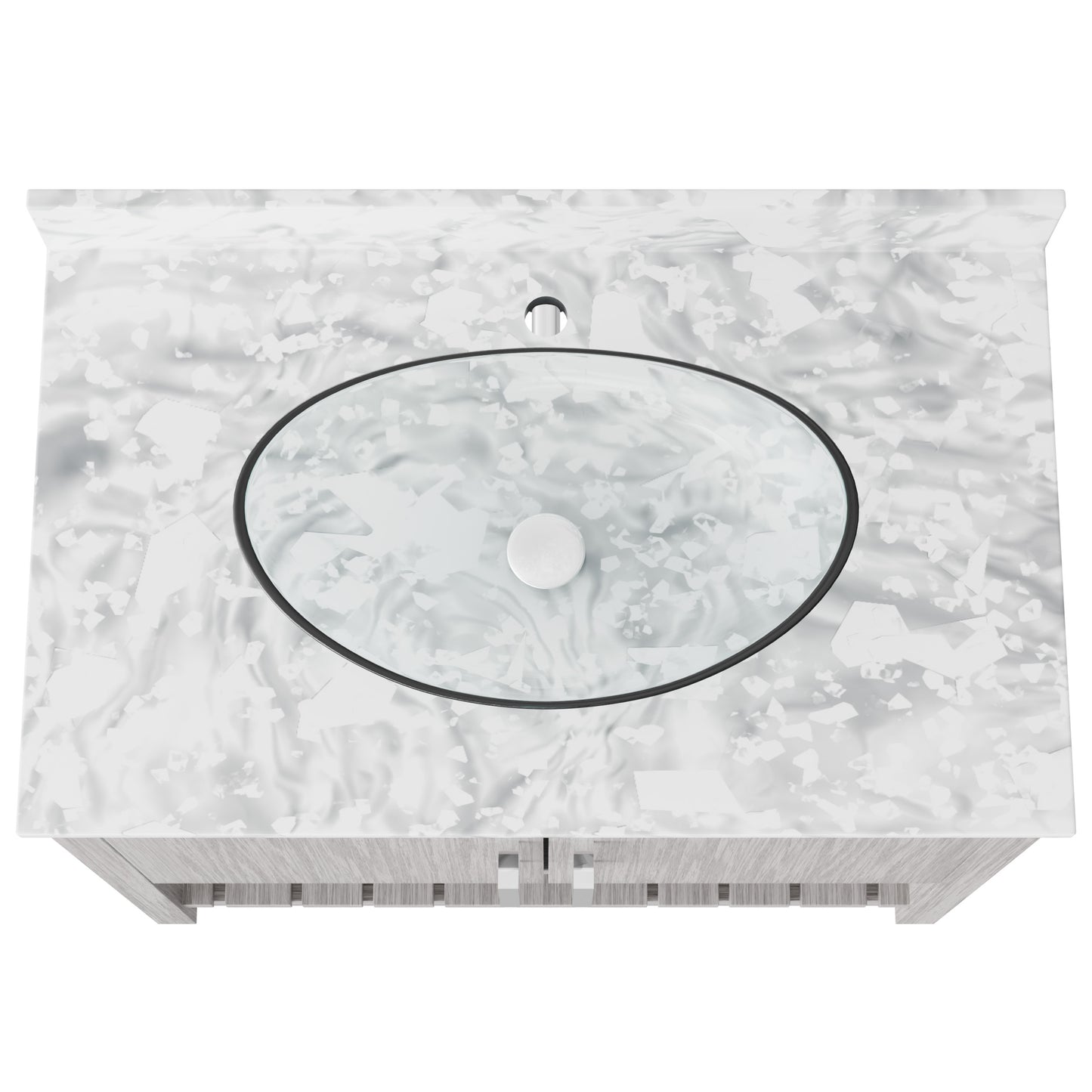 36-inch Novatto bath vanity with Carrara white marble counter and sink, showcasing the elegant bathroom accessory.
