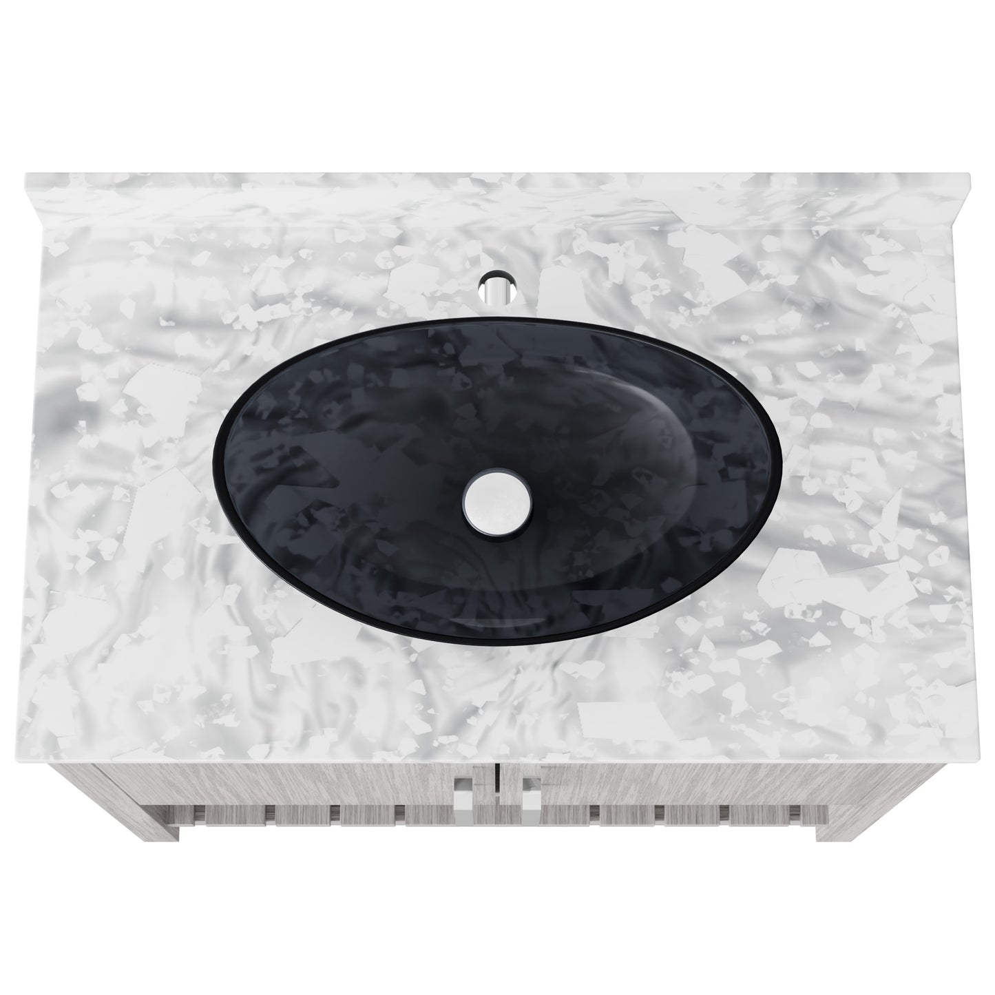 36-inch Novatto bath vanity with Carrara white marble countertop and integrated sink, modern bathroom accessory.